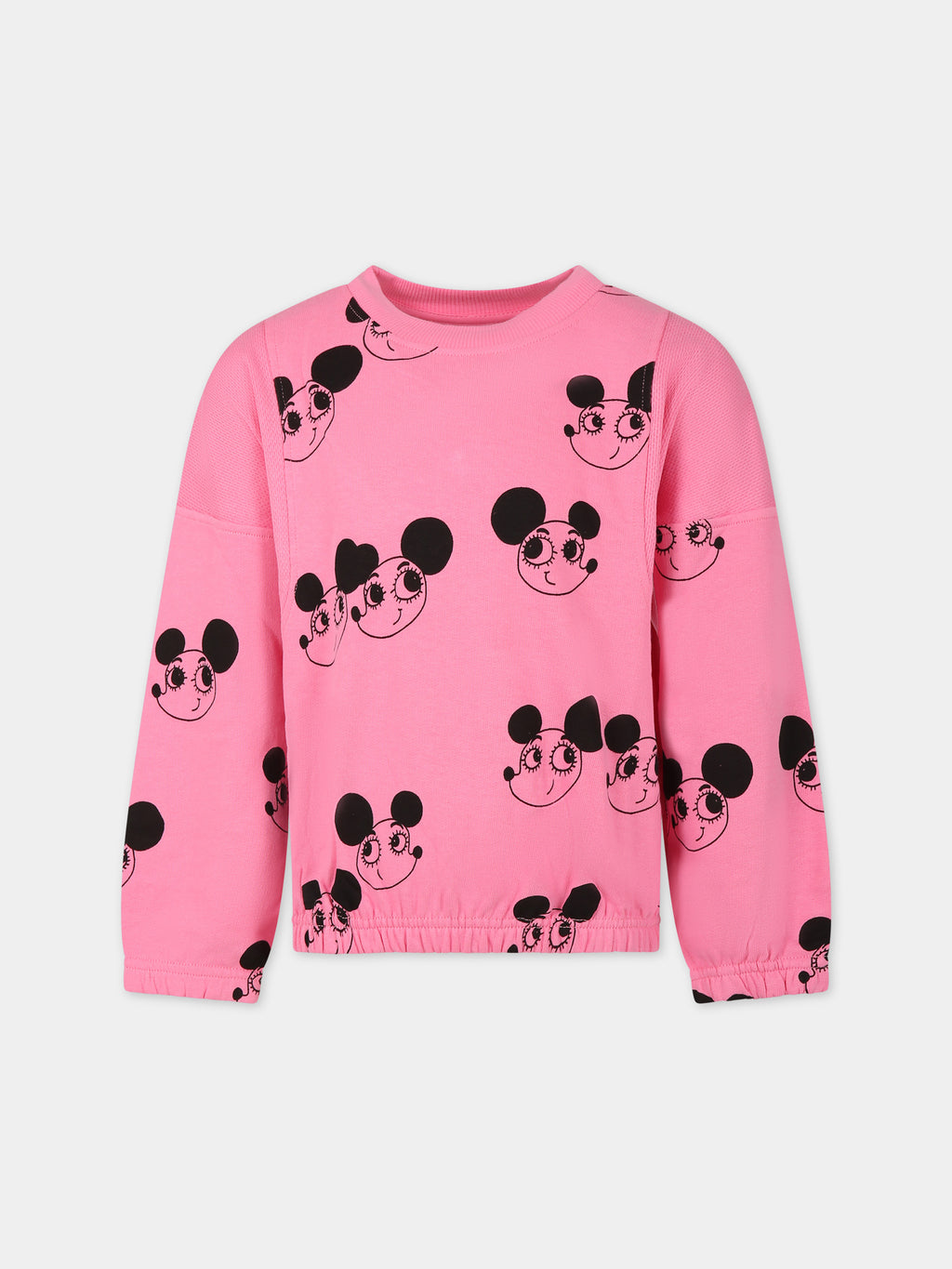 Sweat-shirt rose pour fille avec souris